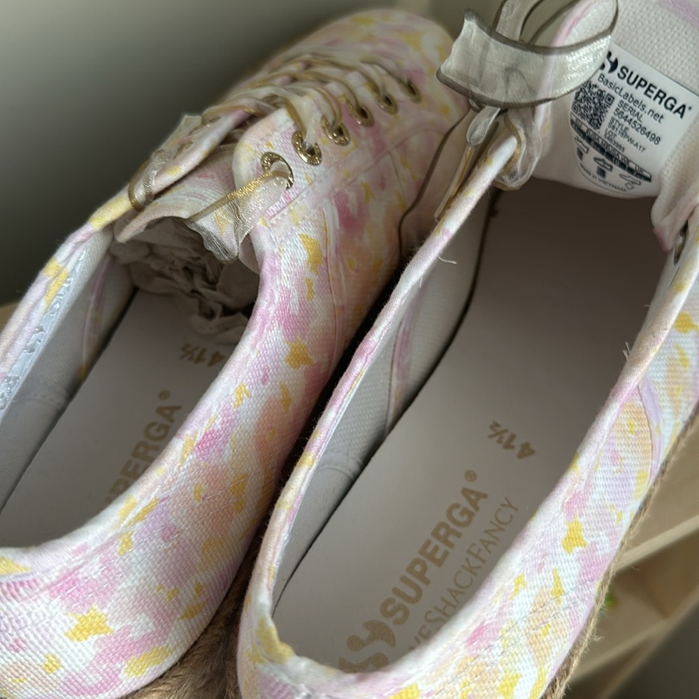 Superga x Loveshackfancy Espadrille Platform Sneaker 2790 Perky Peach no box - Picture 11 of 13